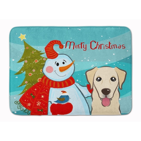 Carolines Treasures Snowman with Golden Retriever Machine Washable Memory Foam Mat BB1872RUG